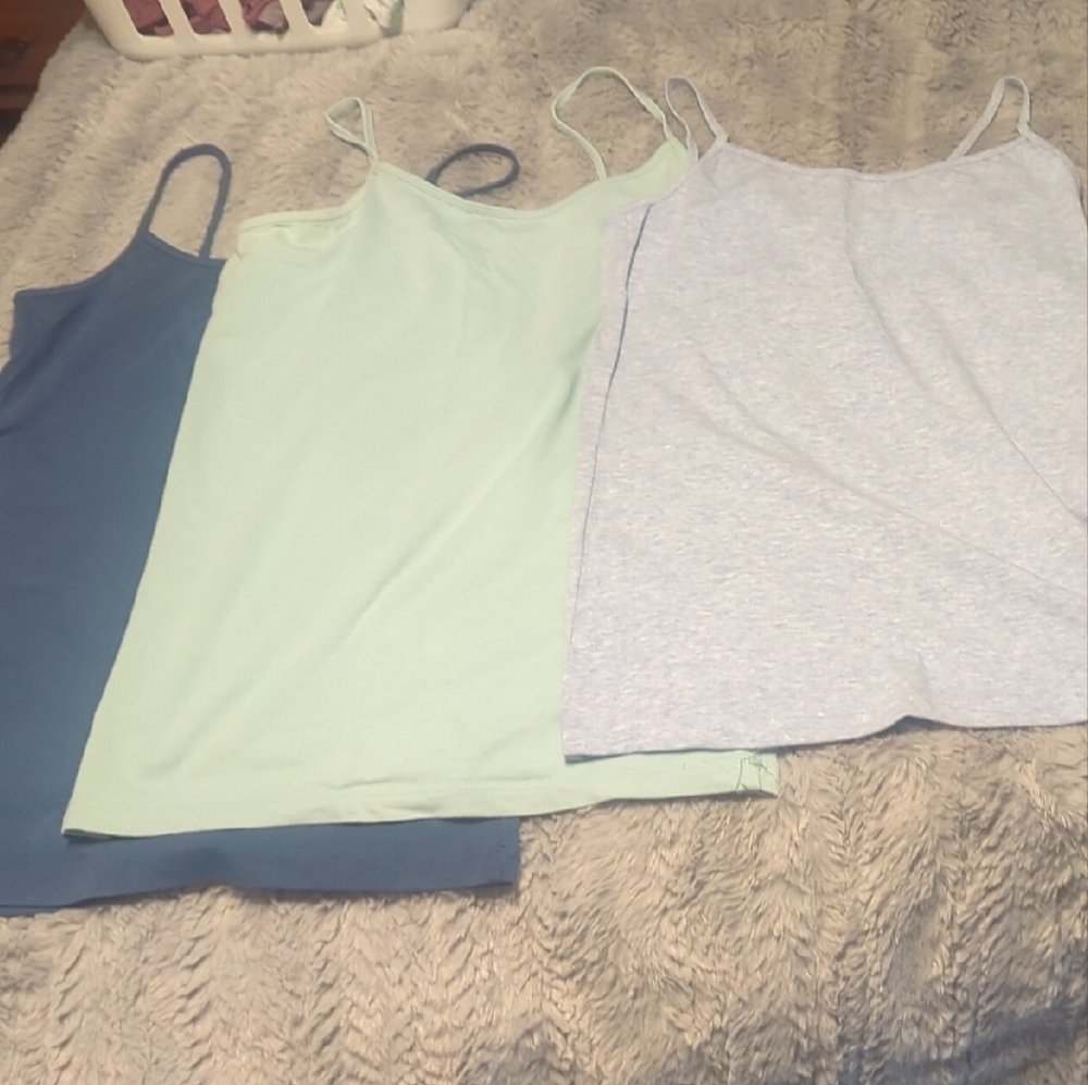 Forever 21 Trio of Blue, Mint, and Gray Camisoles